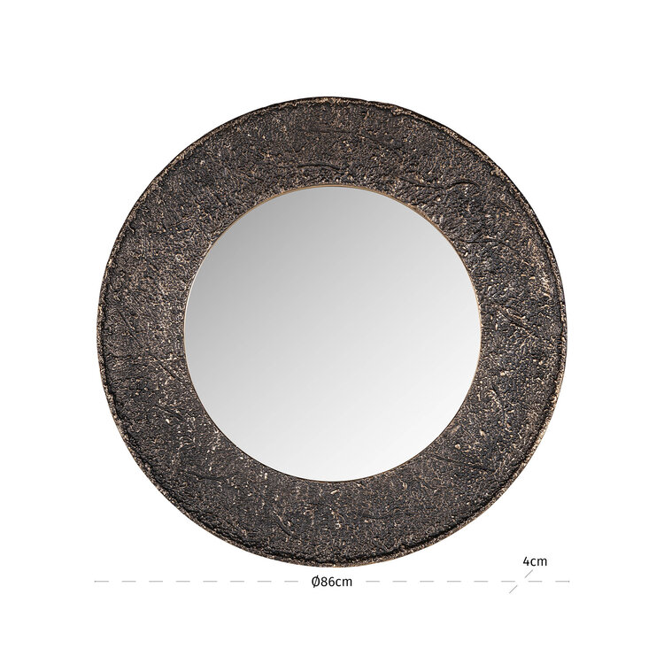 Richmond Interiors Spiegel Jamel Bronze aluminium Ø86 cm rond