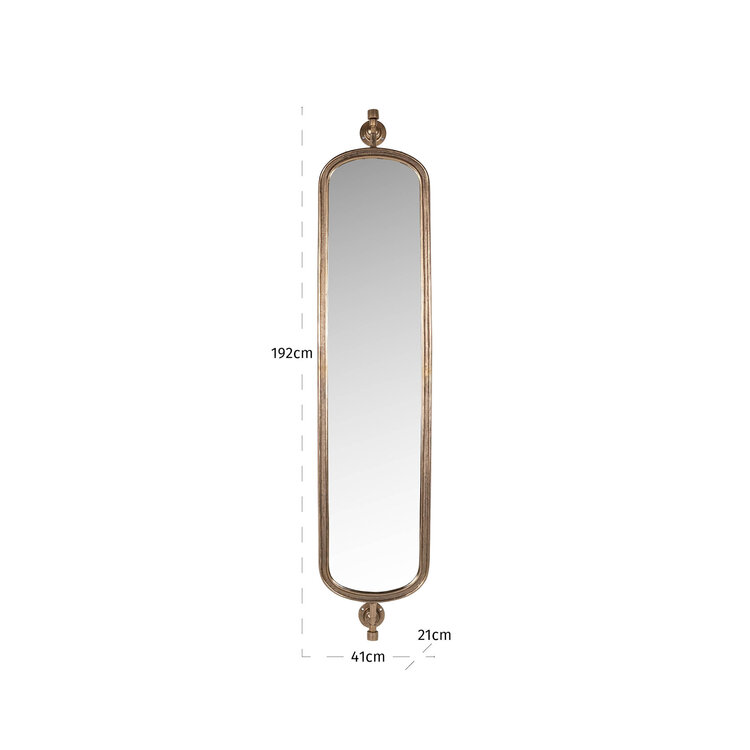 Richmond Interiors Spiegel Hasting brass antique aluminium ovaal