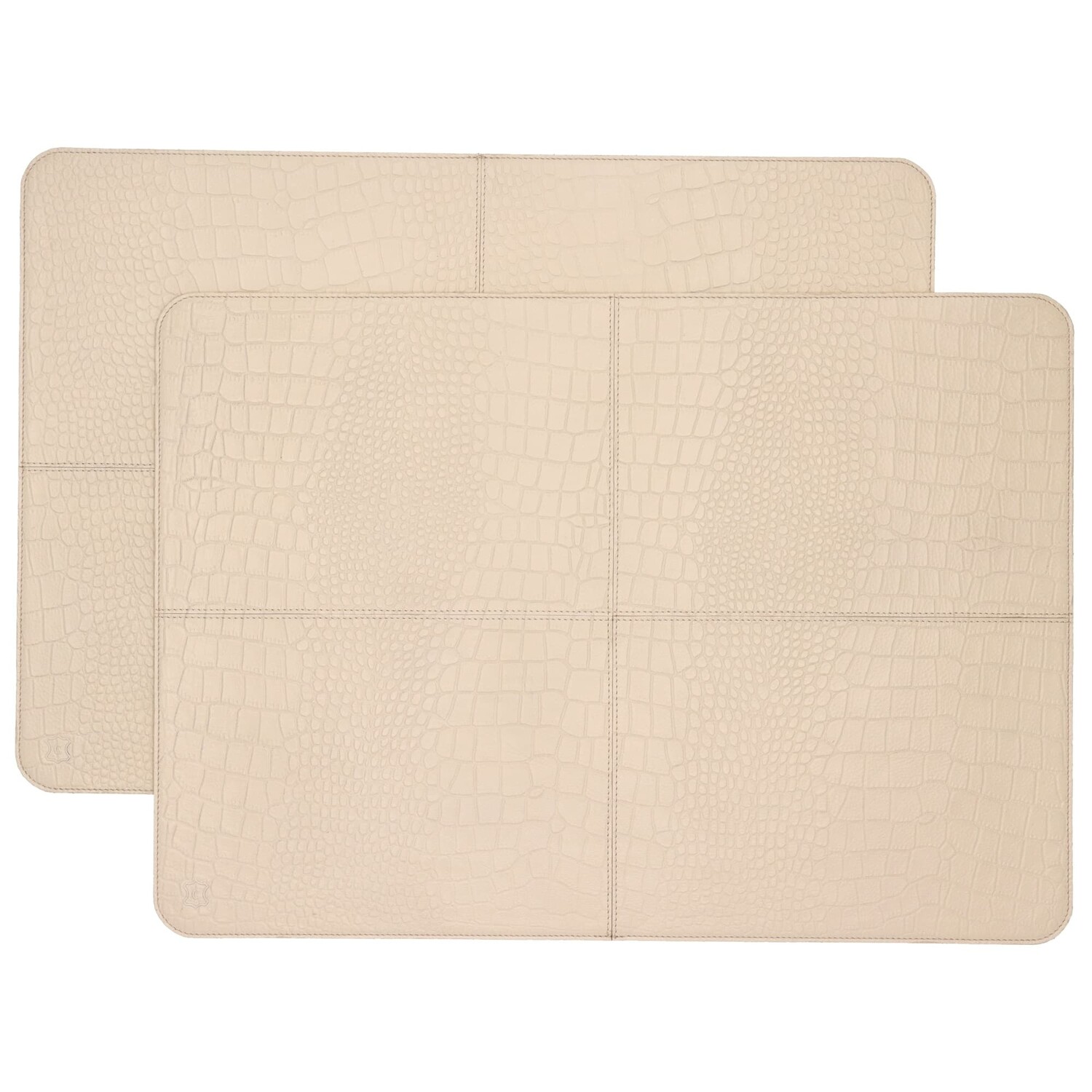 Chamada Placemat Carmen Croco Leer Beige rechthoek set van 2