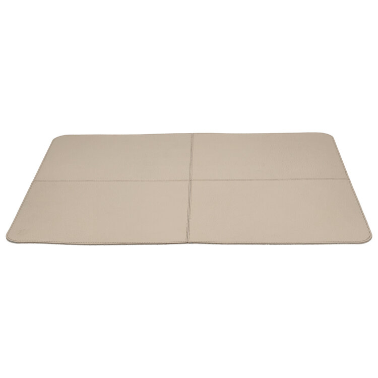 Chamada Placemat Anna Effen Leer Beige rechthoek set van 2