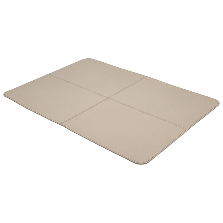 Chamada Placemat Anna Effen Leer Beige rechthoek set van 2