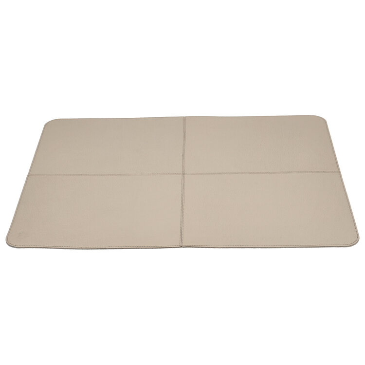 Chamada Placemat Anna Effen Leer Beige rechthoek set van 2