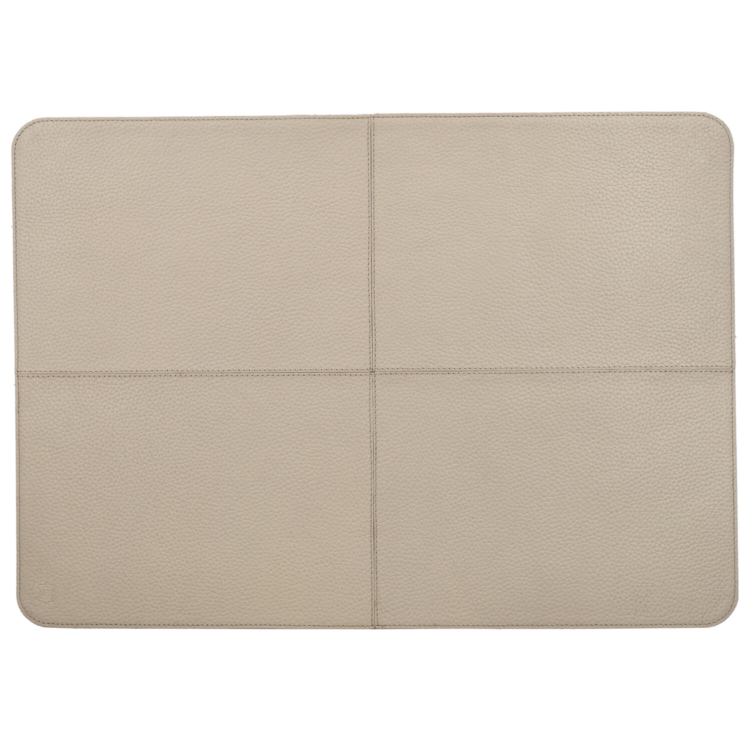 Chamada Placemat Anna Effen Leer Beige rechthoek set van 2