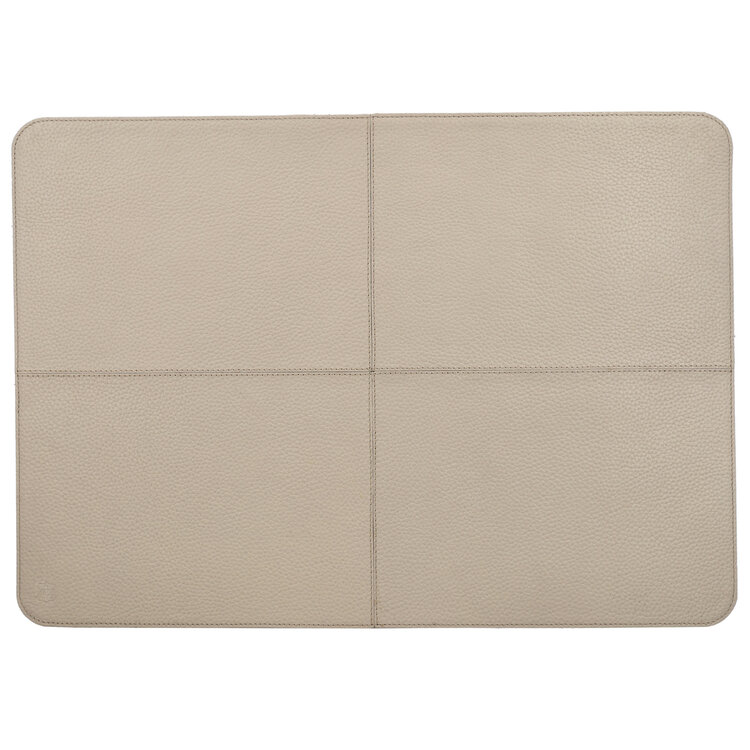 Chamada Placemat Anna Effen Leer Beige rechthoek set van 2