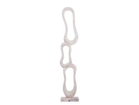PTMD Collection Camare Beige aluminium ornament op marmer voet Large