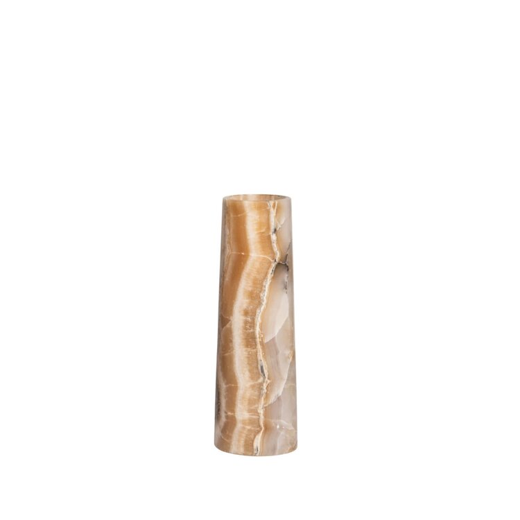 PTMD Collection Aylan Onyx Lapis stenen vaas rond Laag