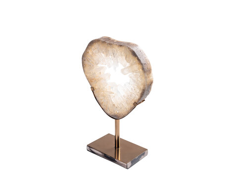PTMD Collection Jaso Natural Quartz open rond ornament op voet