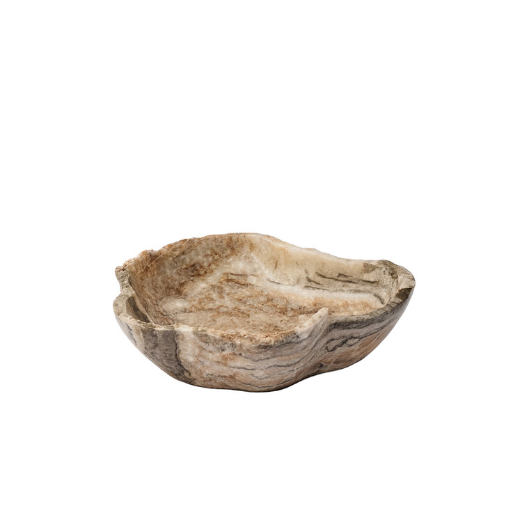 PTMD Collection Brooker Onyx Lapis stenen schaal met golvende rand