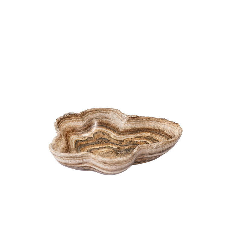 PTMD Collection Brooker Onyx Lapis stenen schaal met golvende rand