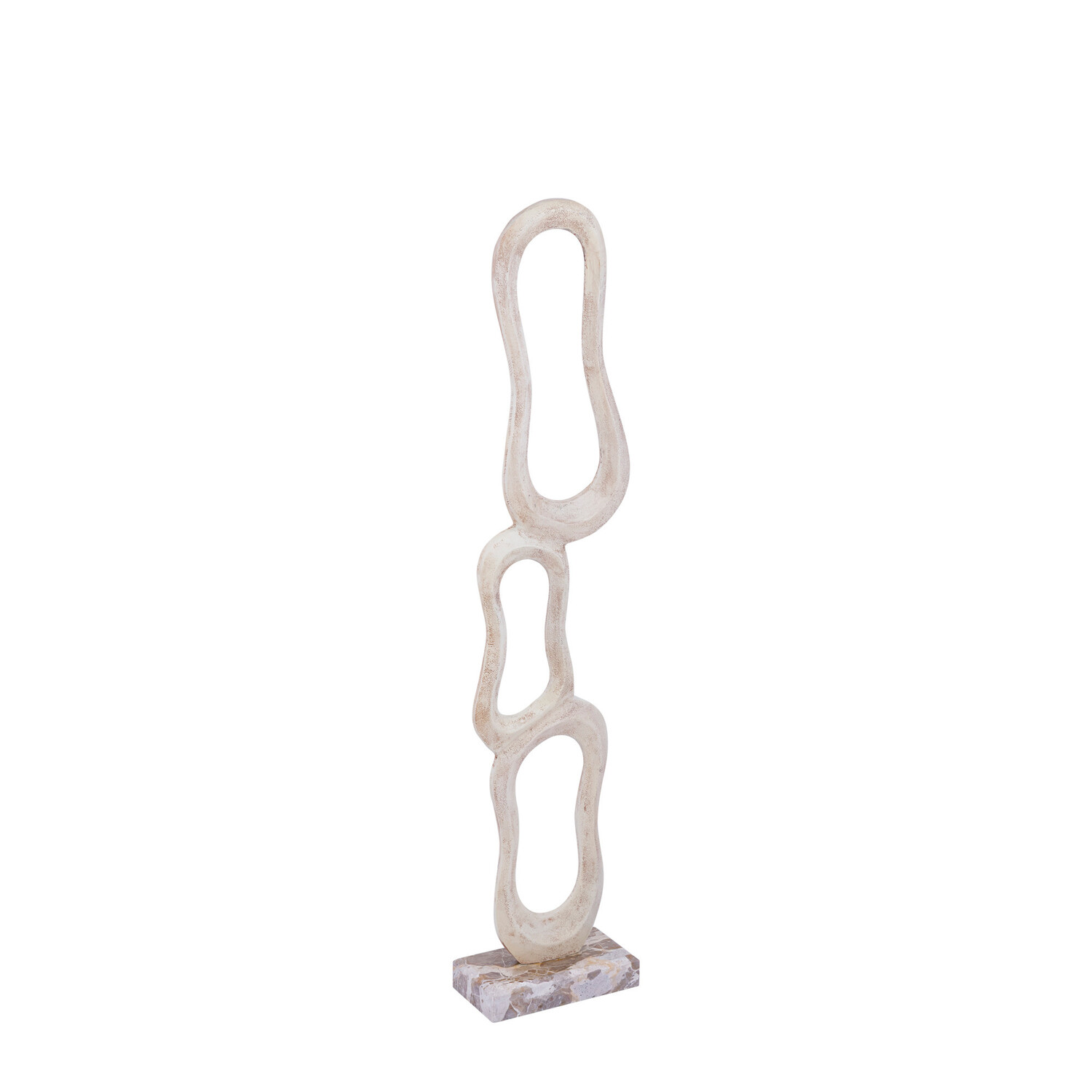PTMD Collection Camare Beige aluminium ornament op marmer voet Medium