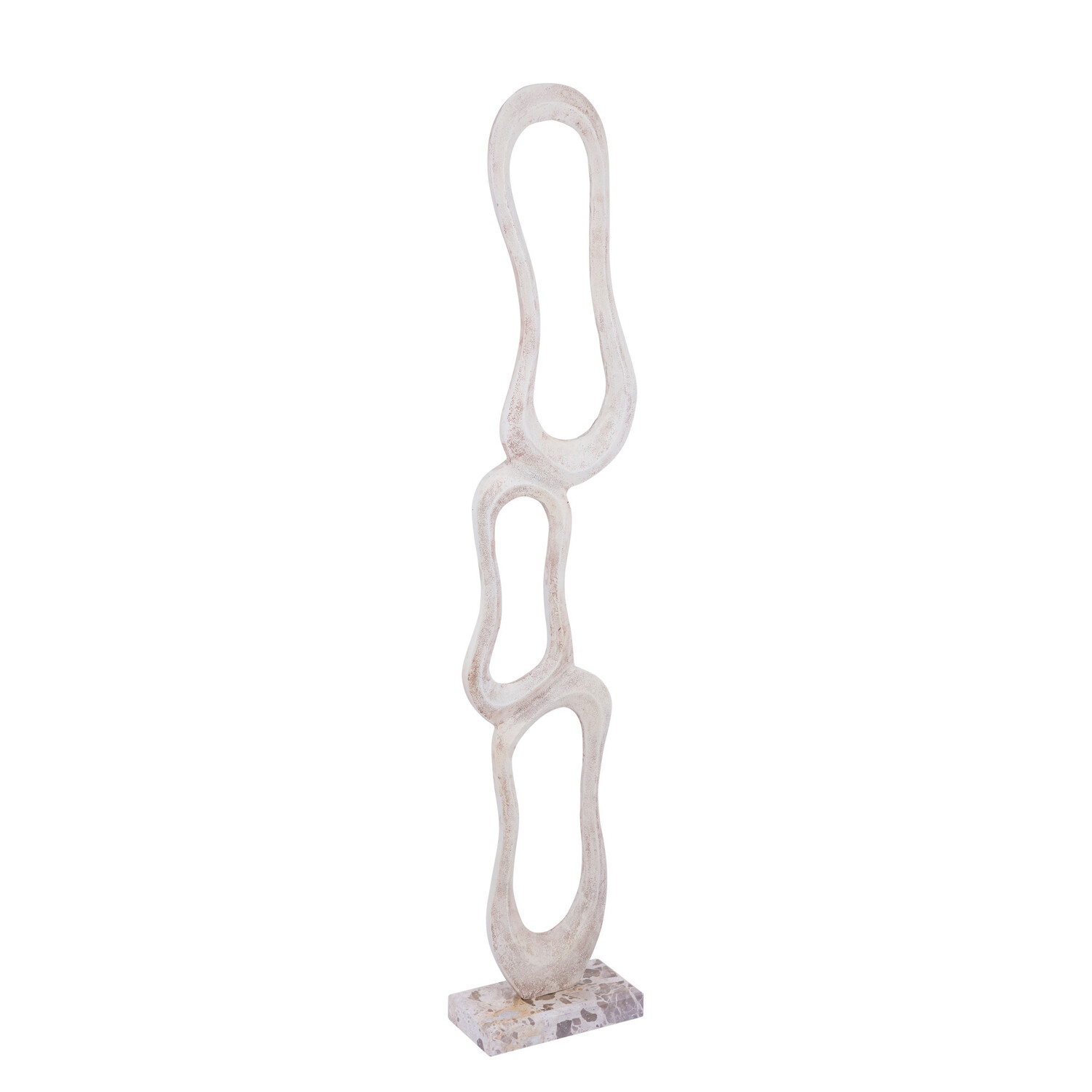PTMD Collection Camare Beige aluminium ornament op marmer voet Large