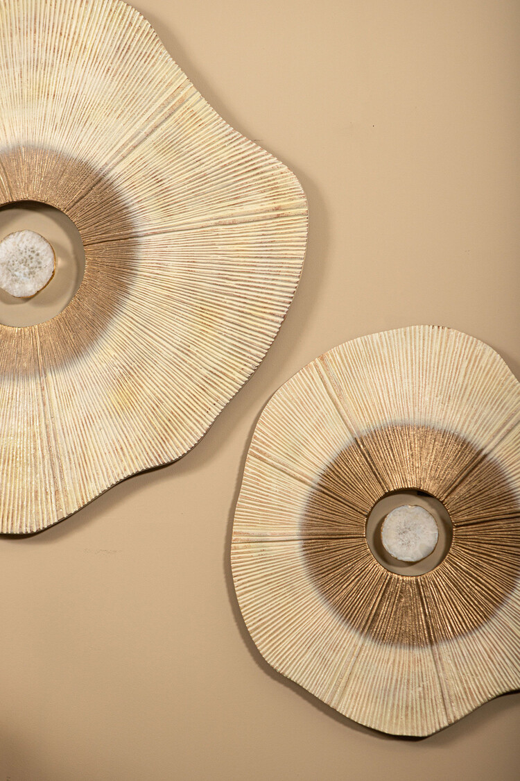 PTMD Collection Rella Beige organisch wandpaneel aluminium center stone Large