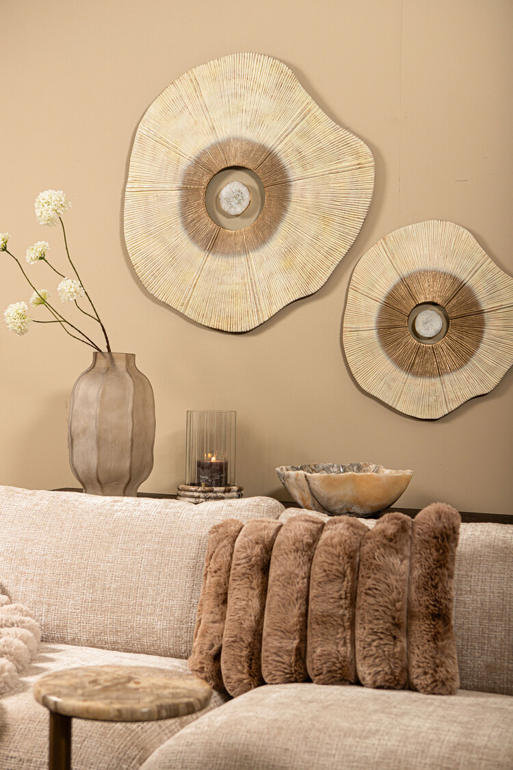 PTMD Collection Rella Beige organisch wandpaneel aluminium center stone Small