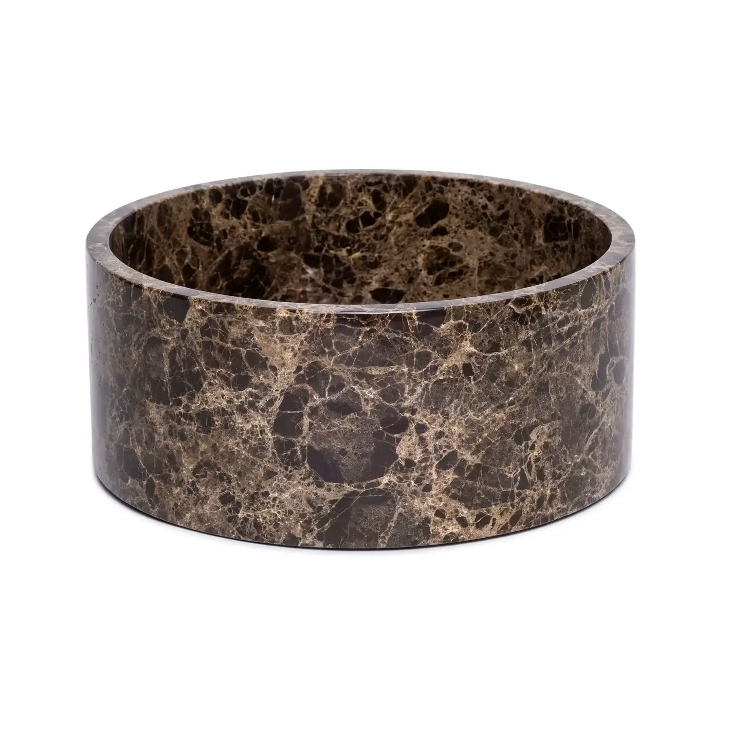 Fruitschaal marmer bruin rond Ø24x10cm