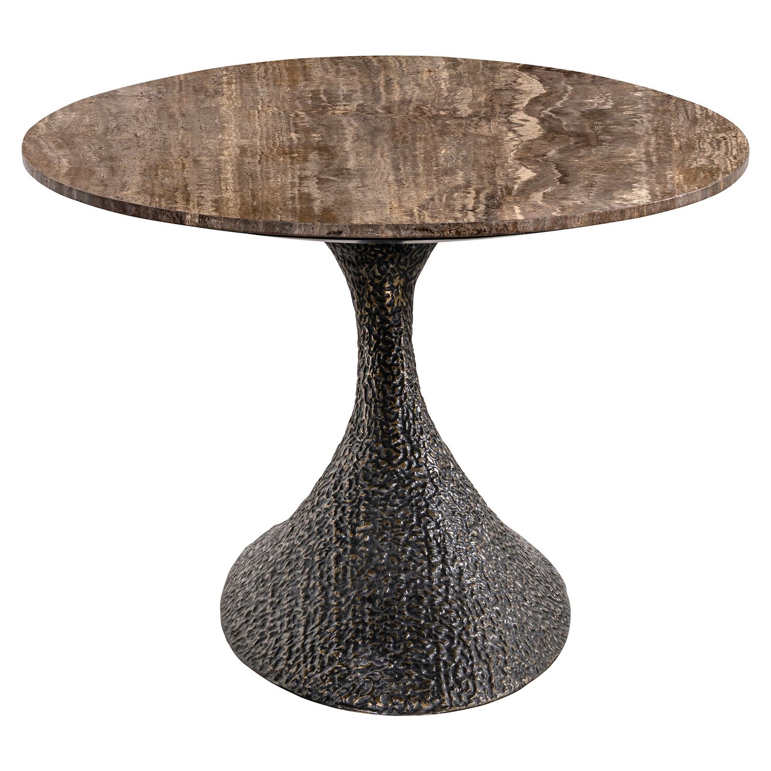 Richmond Interiors Eettafel Russo bruin travertine aluminium ovaal 235 cm