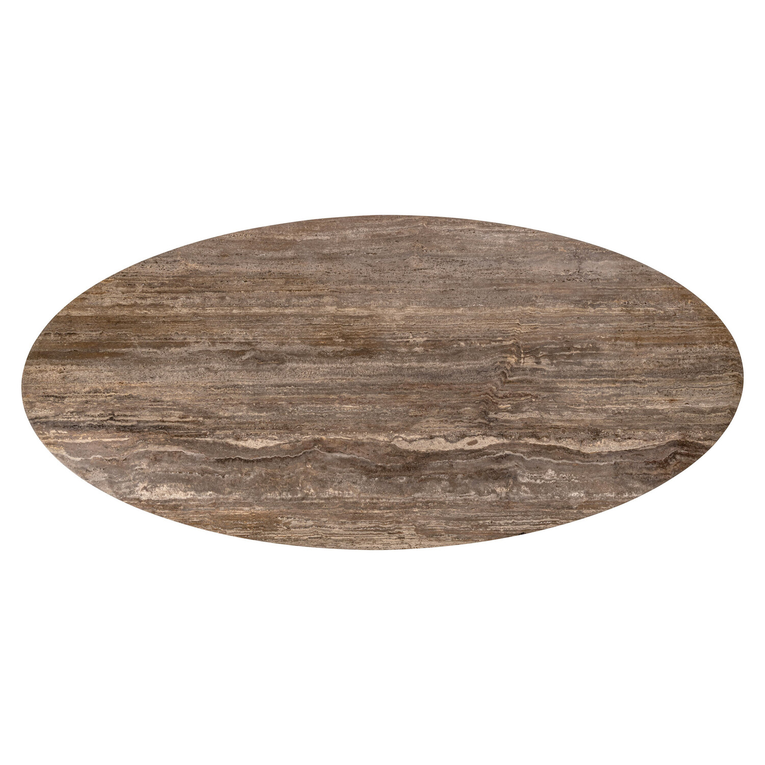 Richmond Interiors Eettafel Russo bruin travertine aluminium ovaal 235 cm