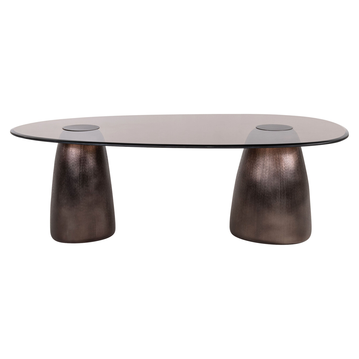 Richmond Interiors Salontafel Hayden Bronze aluminium glas ovaal