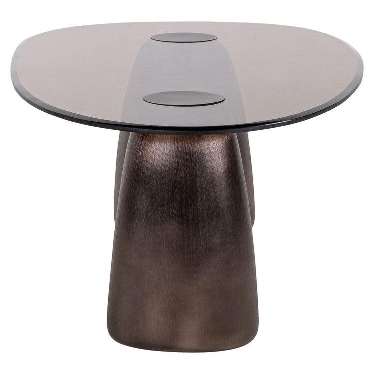 Richmond Interiors Salontafel Hayden Bronze aluminium glas ovaal