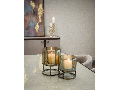 Richmond Interiors Windlicht Ropia goud klein