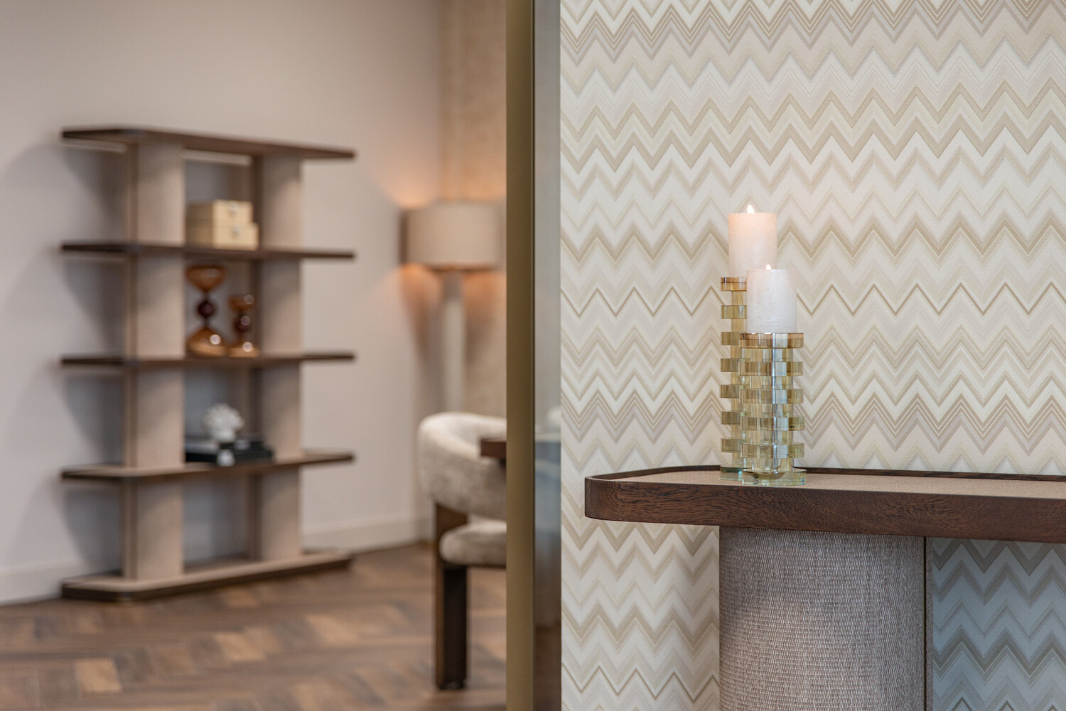 Richmond Interiors Console wandtafel Willox bruin eiken linnen