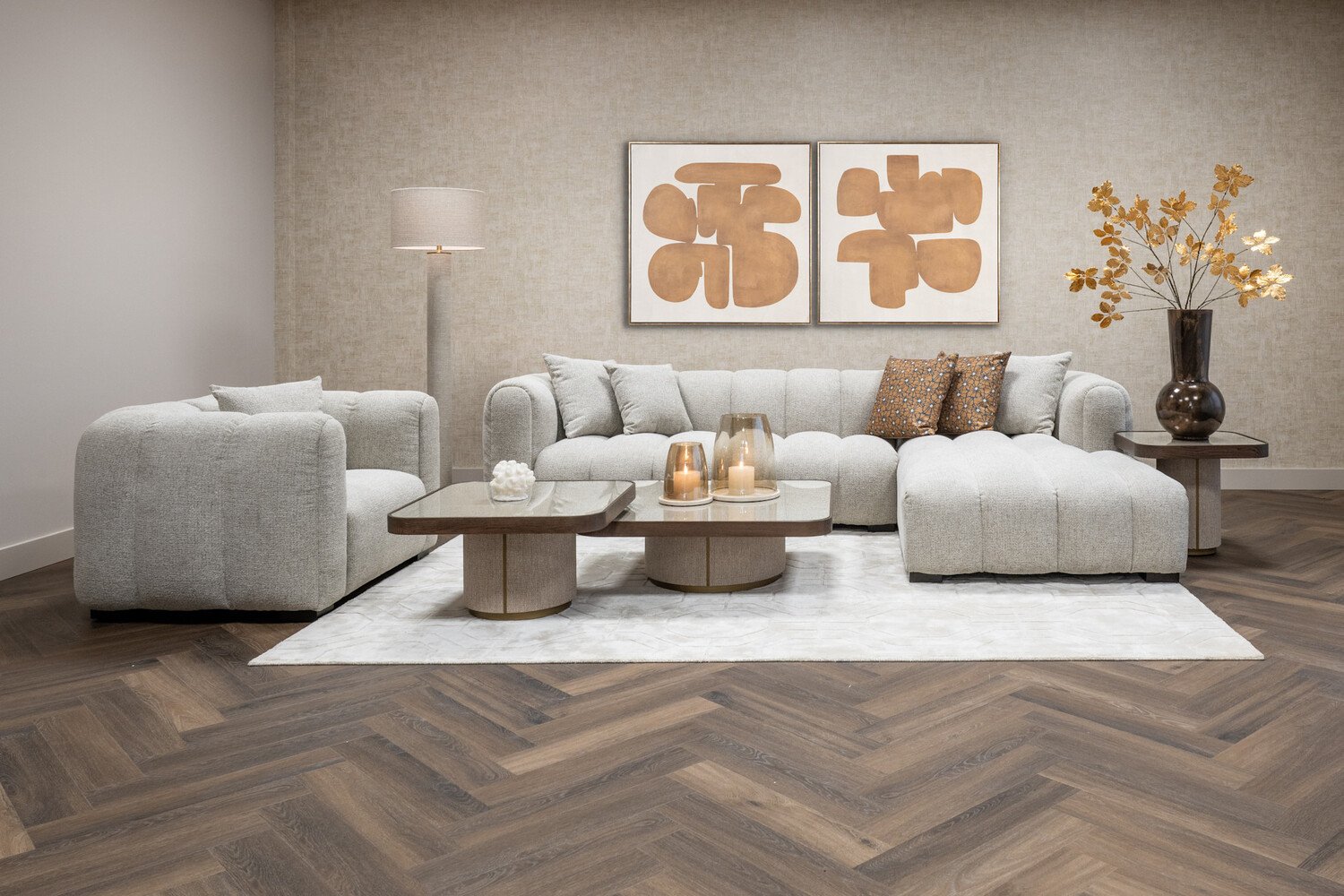 Richmond Interiors Bank Novaro natural fancy lounge rechts