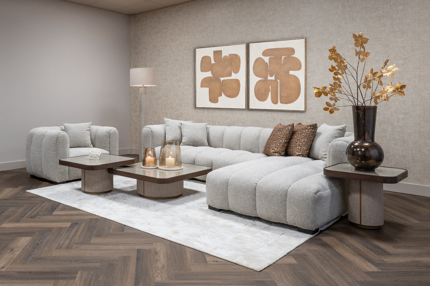 Richmond Interiors Bank Novaro natural fancy lounge rechts