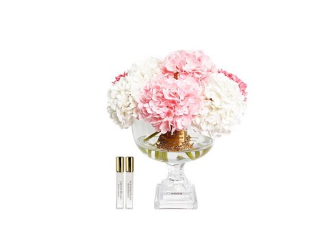 Côte Noire Luxury Provence Hydrangea Bouquet Large Mixed Pink Gold Badge