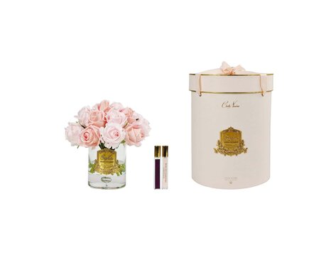 Côte Noire Luxury Grand Mixed Pink Rose Bud Bouquet Gold Badge Pink Box