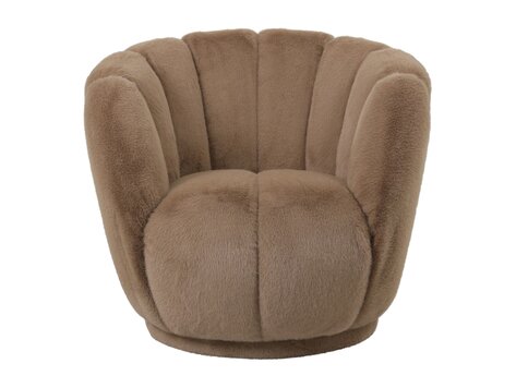 PTMD Collection Furia Mocca fauteuil rond faux fur