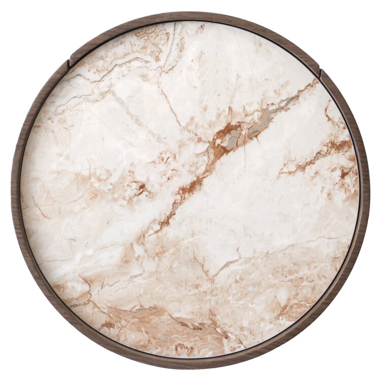 Richmond Interiors Nachtkastje Ellery brown 2 laden keramiek Ø50 cm rond