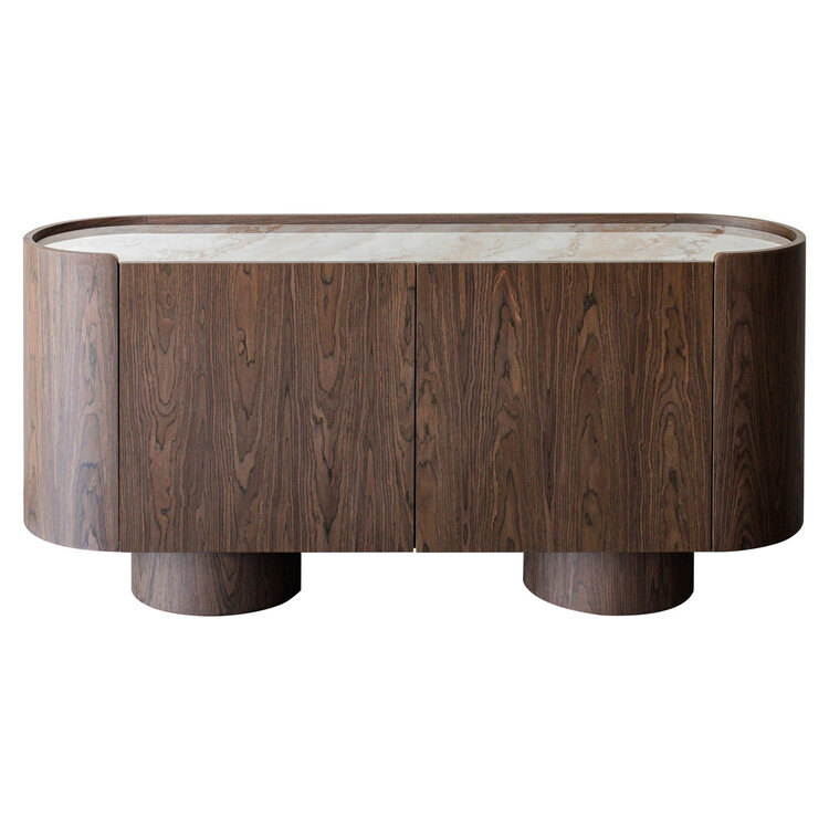 Richmond Interiors Dressoir Callahan brown 2-deurs keramiek ovaal