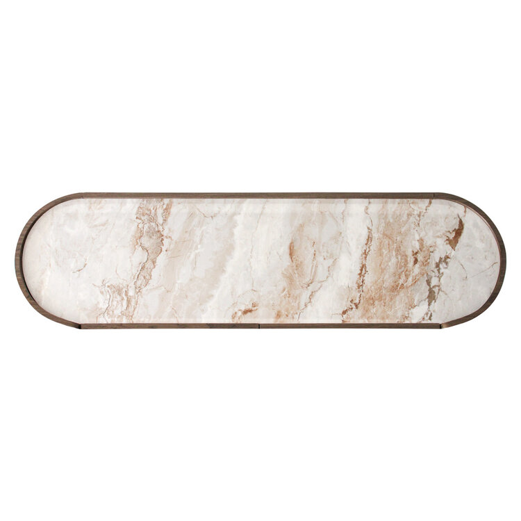 Richmond Interiors Dressoir Callahan brown 2-deurs keramiek ovaal