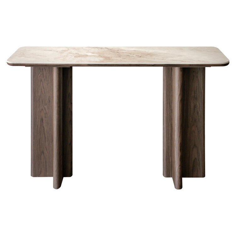 Richmond Interiors Console wandtafel Colson brown keramiek rechthoek