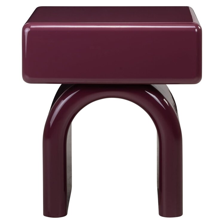 Richmond Interiors Nachtkastje Bennet burgundy 1 lade rechthoek