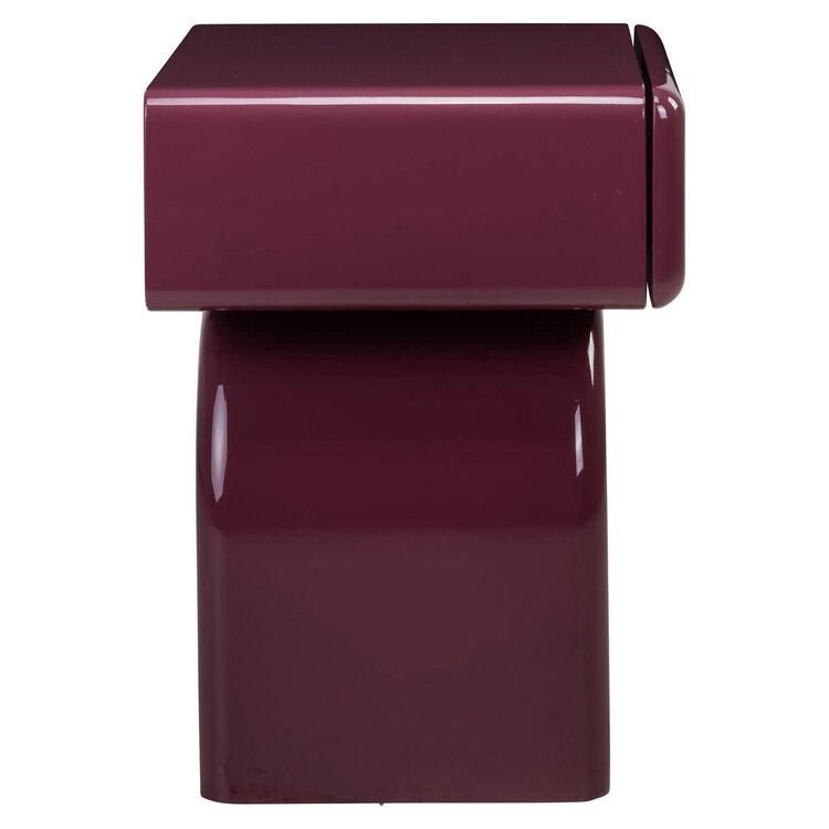 Richmond Interiors Nachtkastje Bennet burgundy 1 lade rechthoek
