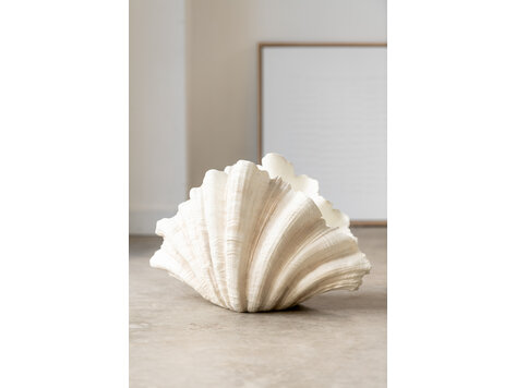 Vaas Schelp gebroken wit beige groot