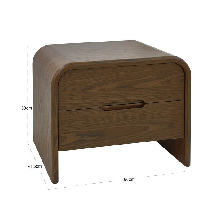 Richmond Interiors Nachtkastje Bedford brown 2 lades