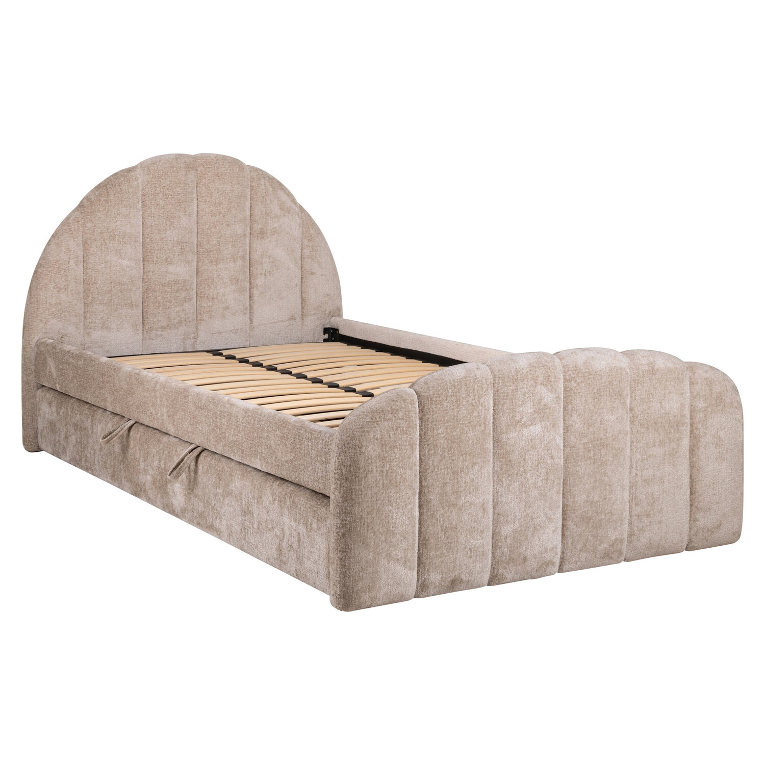 Richmond Interiors Bed Pixie clay chenille met pull-out bed 120x200 cm