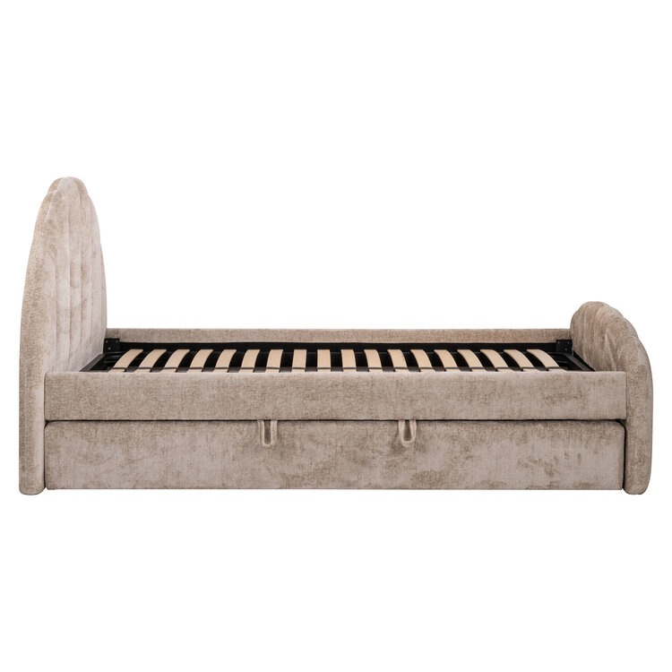 Richmond Interiors Bed Pixie clay chenille met pull-out bed 120x200 cm