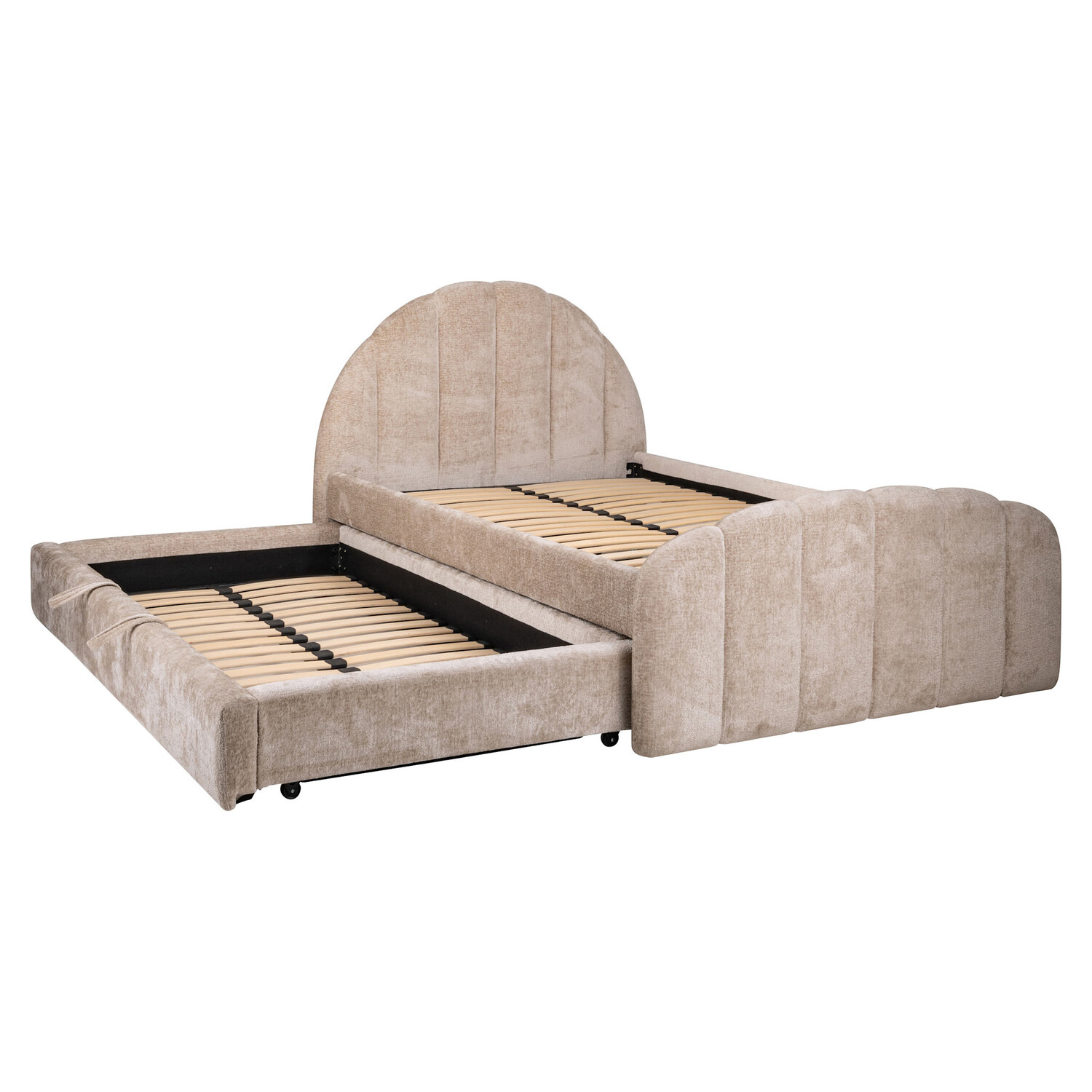 Richmond Interiors Bed Pixie clay chenille met pull-out bed 120x200 cm