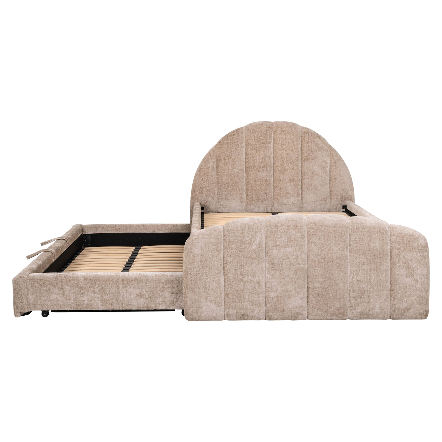 Richmond Interiors Bed Pixie clay chenille met pull-out bed 120x200 cm