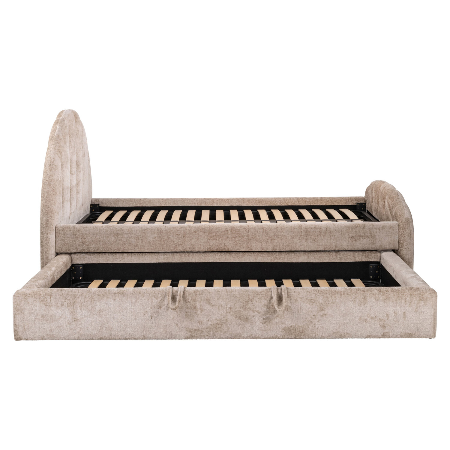 Richmond Interiors Bed Pixie clay chenille met pull-out bed 120x200 cm