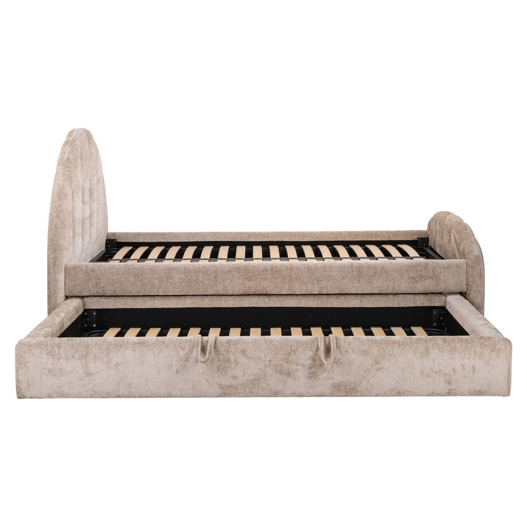 Richmond Interiors Bed Pixie clay chenille met pull-out bed 120x200 cm
