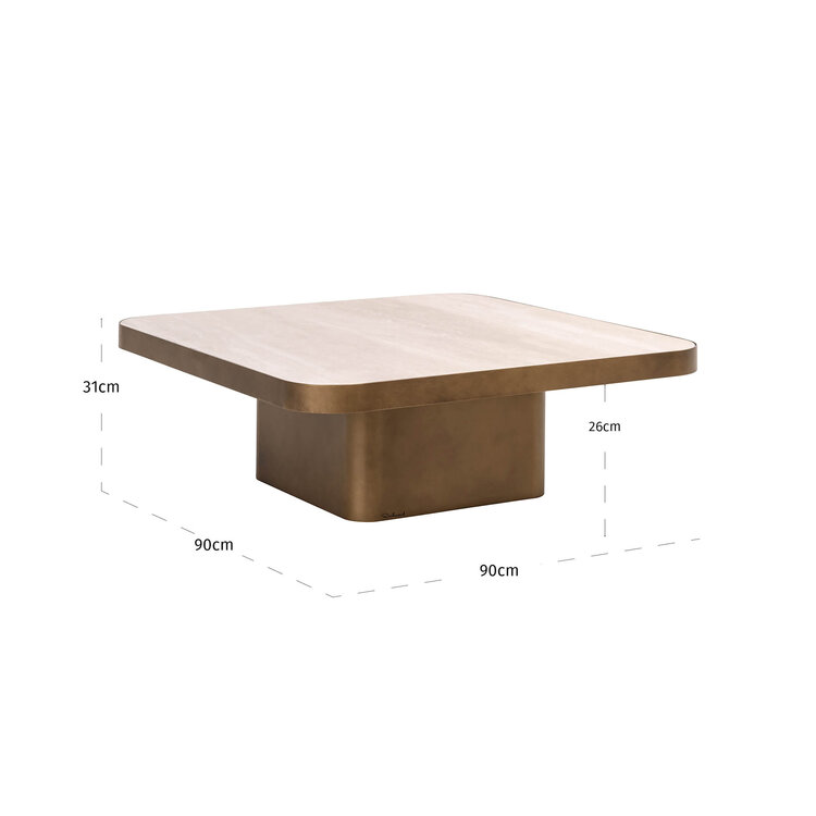 Richmond Interiors Salontafel Claridge beige cumulus 90x90 cm