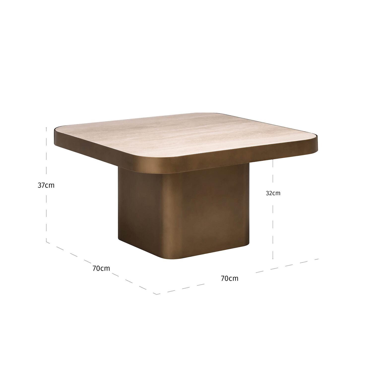 Richmond Interiors Salontafel Claridge beige cumulus 70x70 cm
