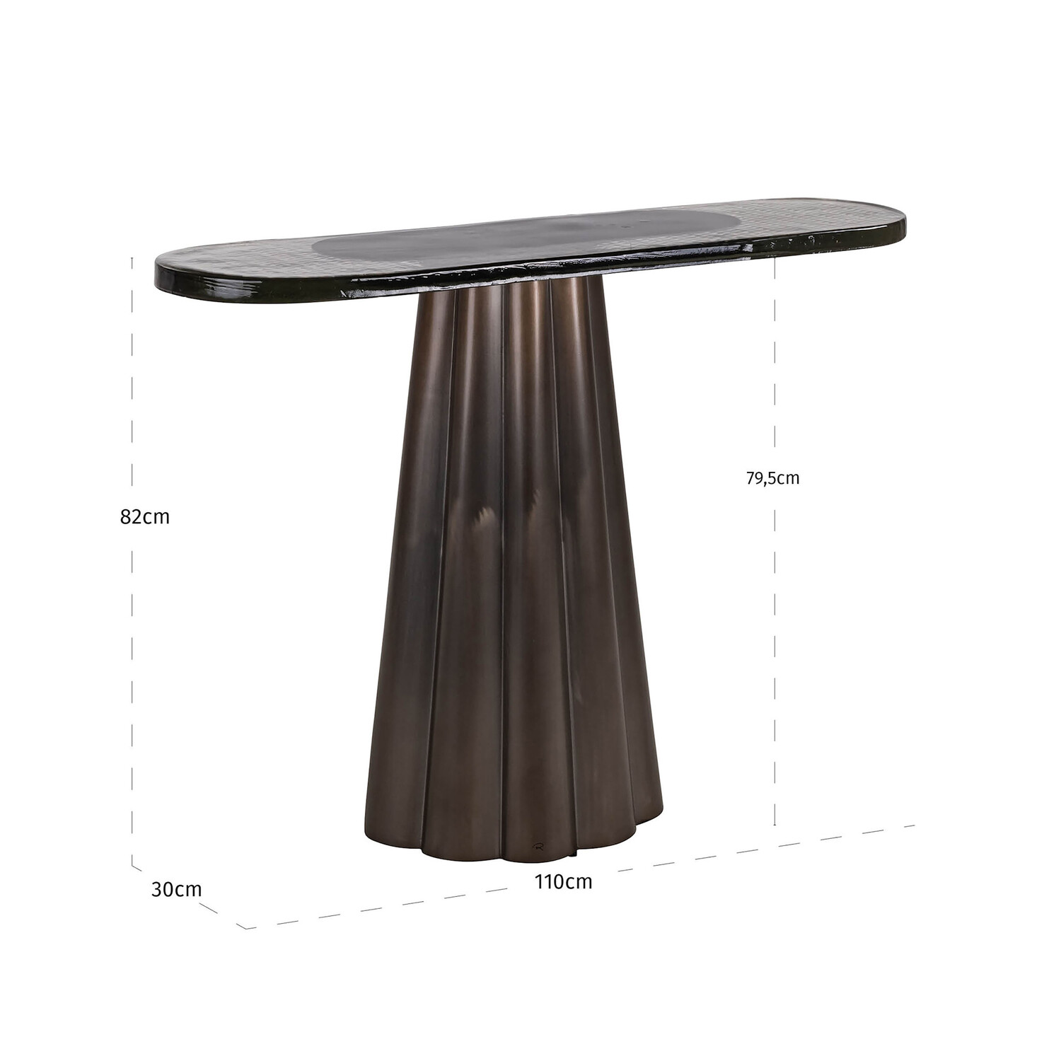 Richmond Interiors Console wandtafel Barwick glas brass antique