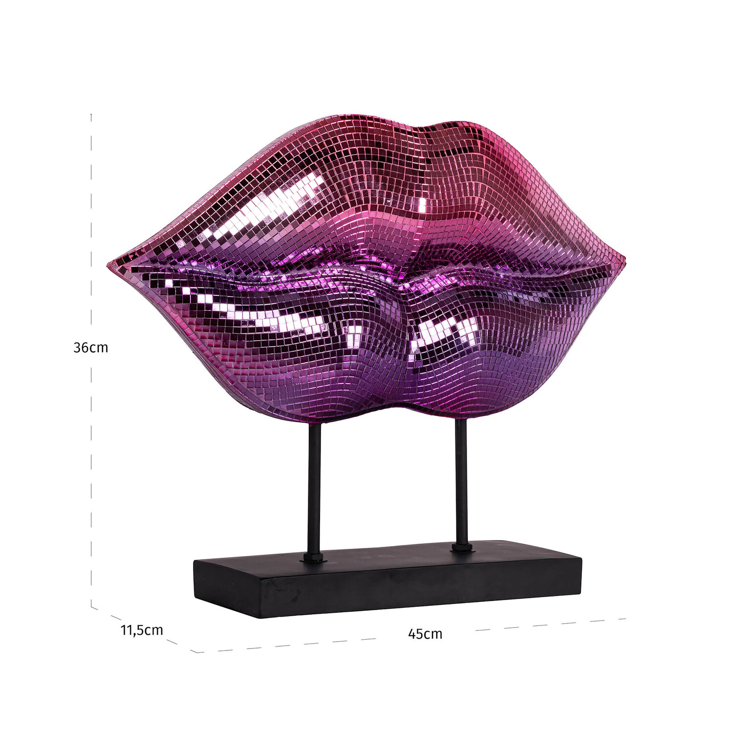 Richmond Interiors Decoratie object Ladonna pink disco lips roze paars