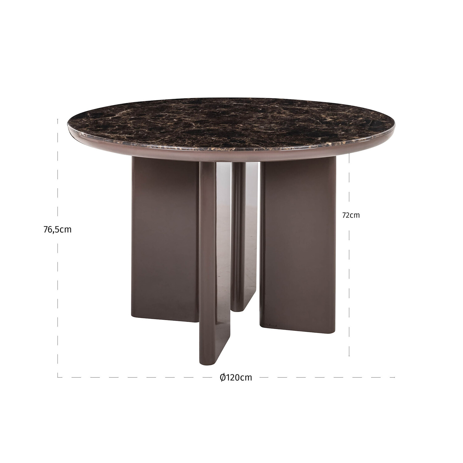 Richmond Interiors Eettafel Almundi chocolat brown keramiek bruin Ø120 cm