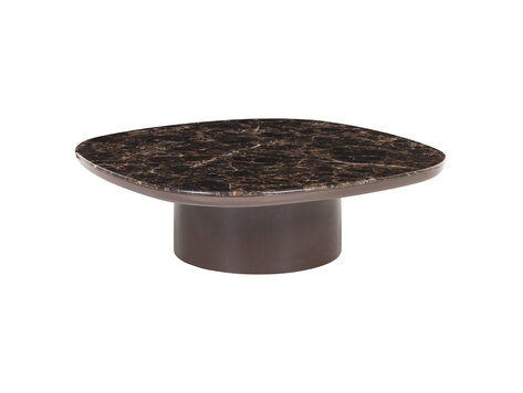 Richmond Interiors Salontafel Almundi chocolat brown keramiek bruin Ø100 cm