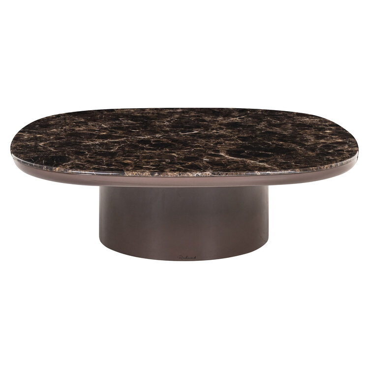 Richmond Interiors Salontafel Almundi chocolat brown keramiek bruin Ø100 cm